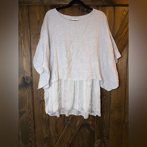 Belle France Linen Layered Top